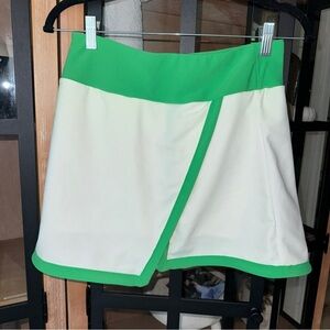 Kyodan Golf Tennis Skirt kelly Green colorblock contrast Skort asymmetrical mini